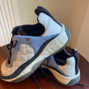 Womans Chanel interlocking CC logo sneakers